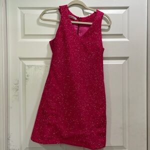 Vintage Emporio Armani Pink Sparkle Tinsel Holiday Mini Dress 2/40